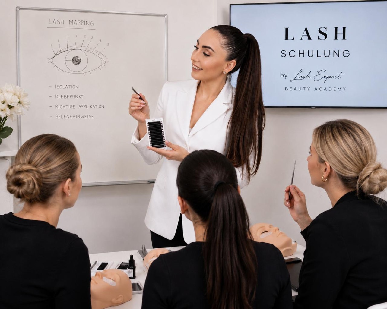 Mag. Julia Aldrian unterrichtet eine Lash-Schulung